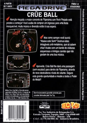 Crue Ball - Heavy Metal Pinball (USA, Europe) box cover back